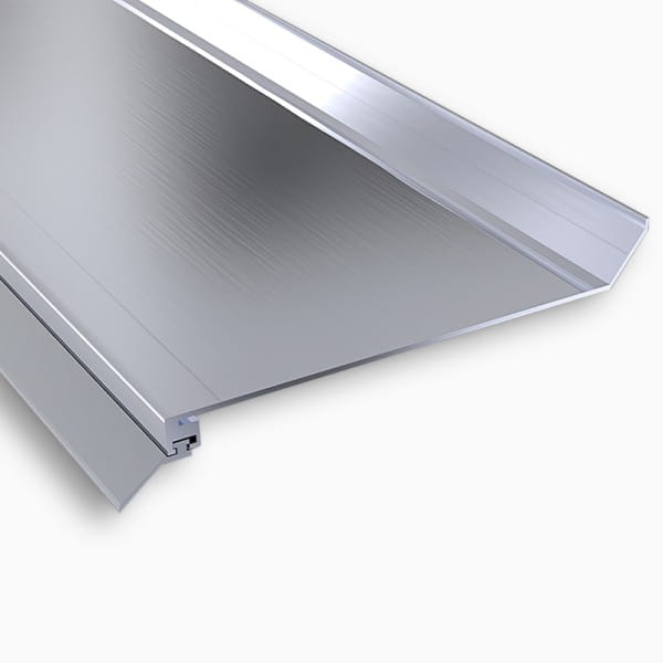 Wandanschlußprofil Aluminium preßblank | Breite ca. 100 mm mit langer Dichtlippe