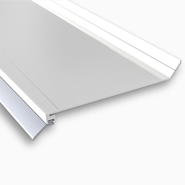 Wandanschlußprofil Aluminium weiß | Breite ca. 100 mm mit langer Dichtlippe